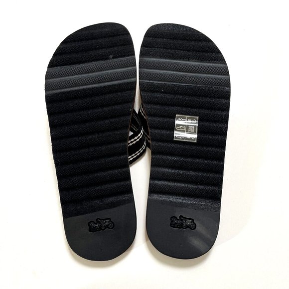 NWOB COACH Men Signature Flip Flop Sandals Brown C8896 Flats Rubber Pool - Picture 5 of 7